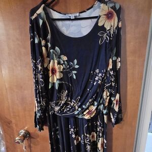 Spense 2x Jersey Style Black Floral Dress